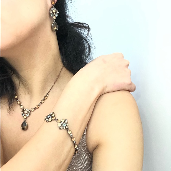 Givenchy chocolate brown  crystal set 3 - Picture 2 of 7